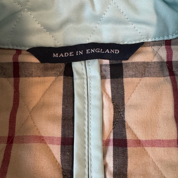 BURBERRY LONDON Quilted Mint Green Tiffany Blue Nova Check Lined Jacket Size XS - Picture 6 of 12
